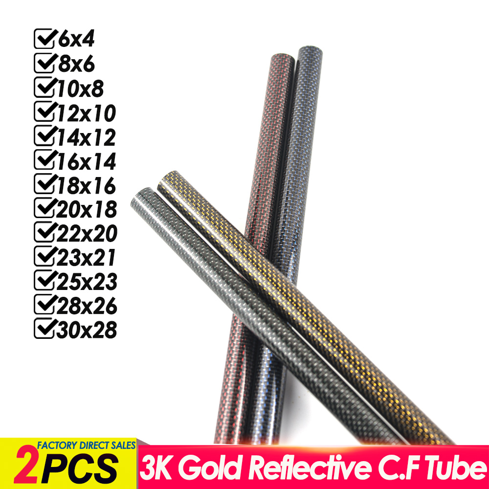 Rc Hobby Youtube - 2 pezzi 3K oro riflettente tubo
